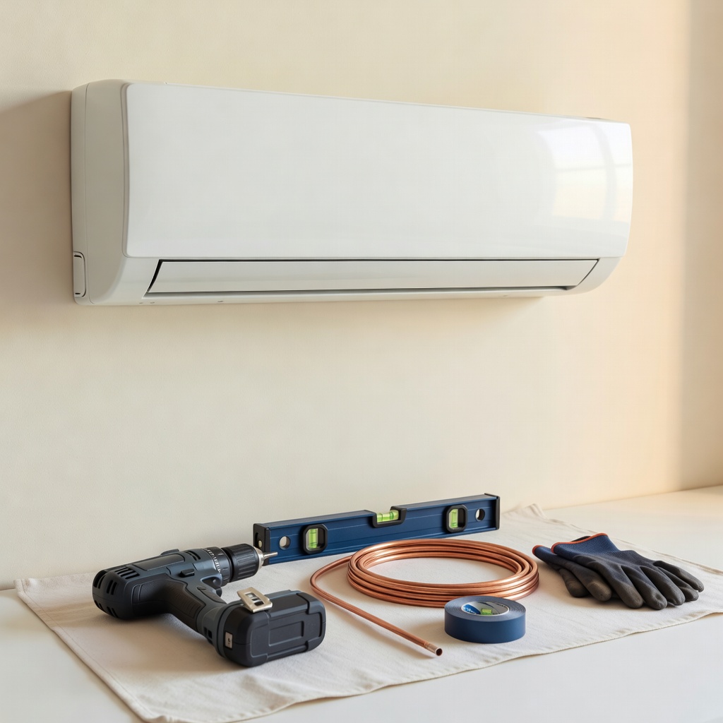エアコンの取り付け・取り外し ー 第二種電気工事士の資格を持って作業します。引っ越しに合わせた移設や、買い替え時の取り外しも