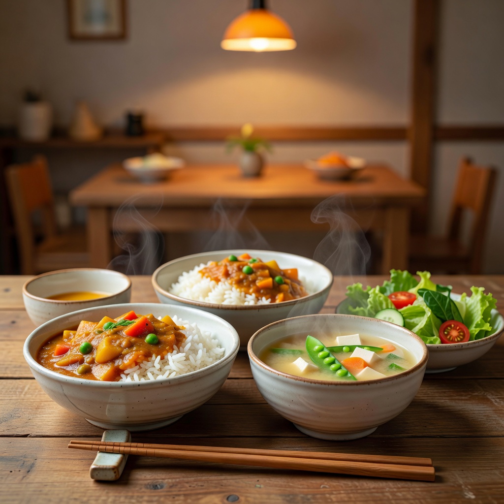 あたたかい手づくりの夕ごはん。旬の野菜たっぷりのカレーやおみそ汁を、みんなで囲みます。子どもは無料、いつでもおかわりOK。