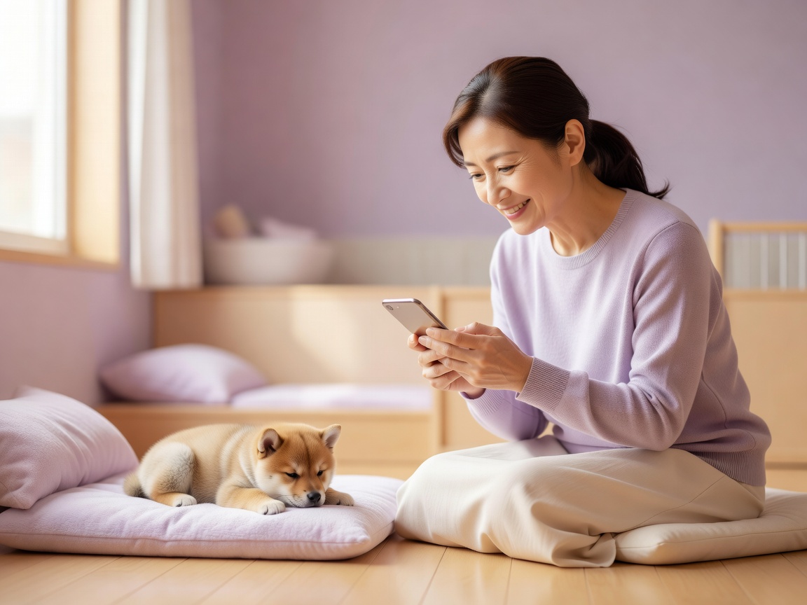 新しい家族に迎えられ旅立つ子犬。お迎え当日の笑顔の記録