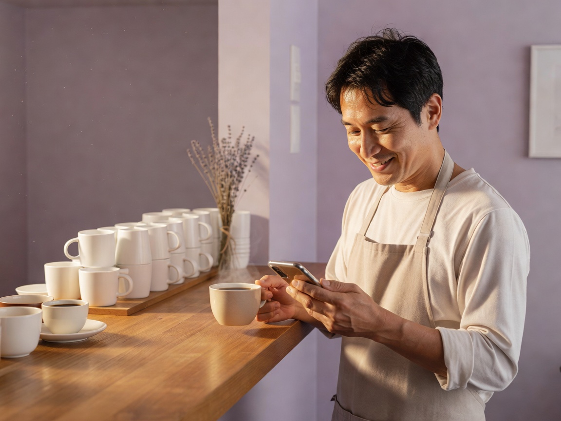 常連さんと店主が言葉を交わす午後のカウンター