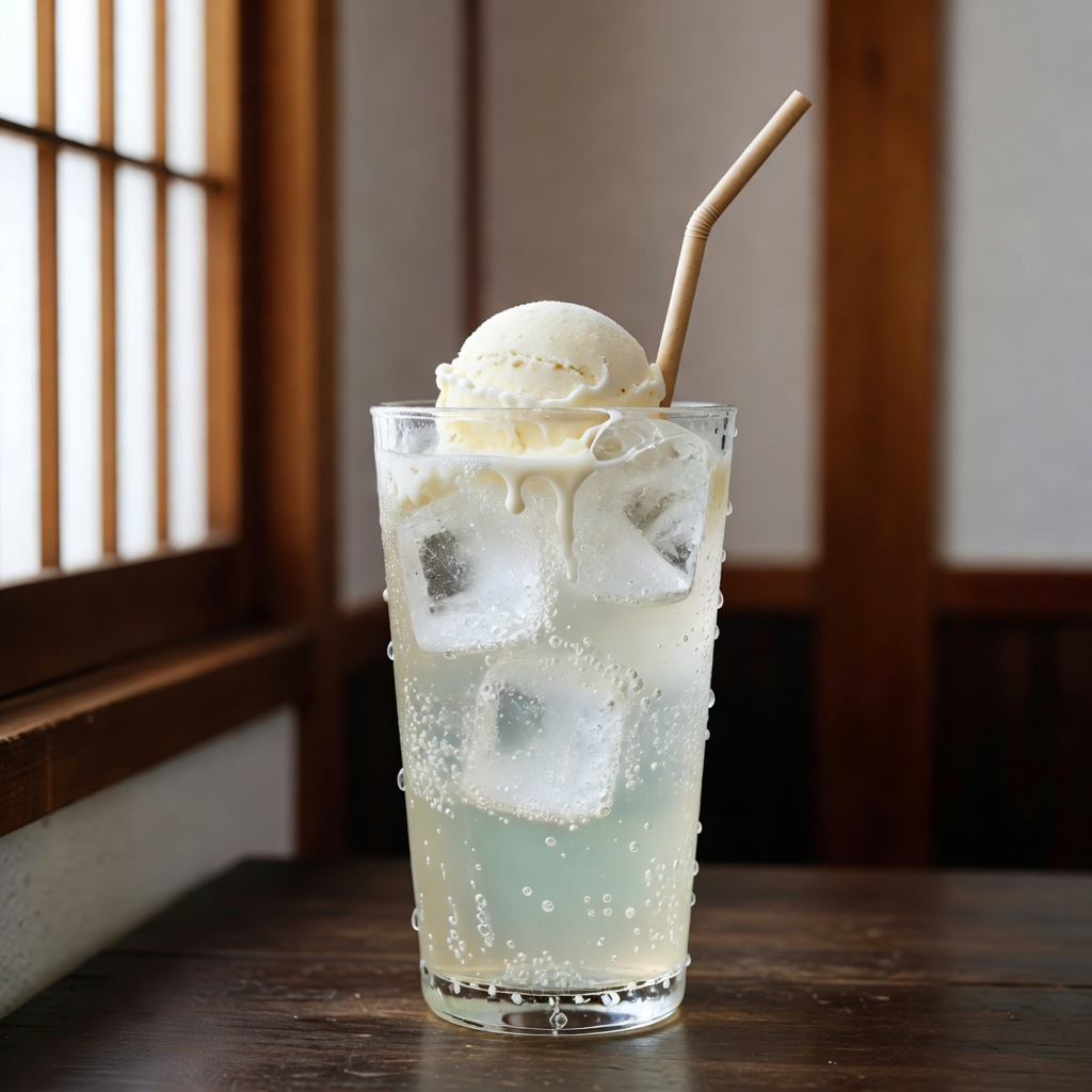 自家製シロップのクリームソーダ ー レモンと季節の果実で。夏は氷、冬は温かいバリエも