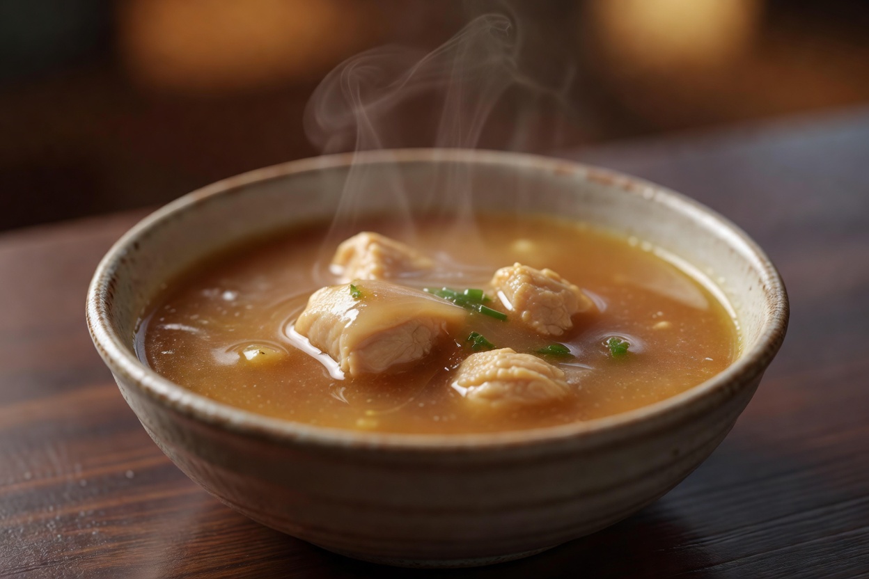 鰹と昆布の和出汁をベースにしたサラサラのチキンカレー