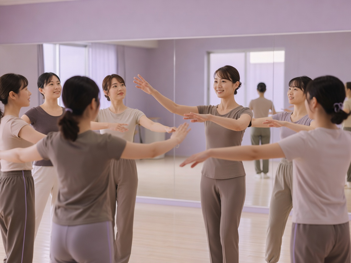 スタジオで踊るダンサーのキメのワンシーン