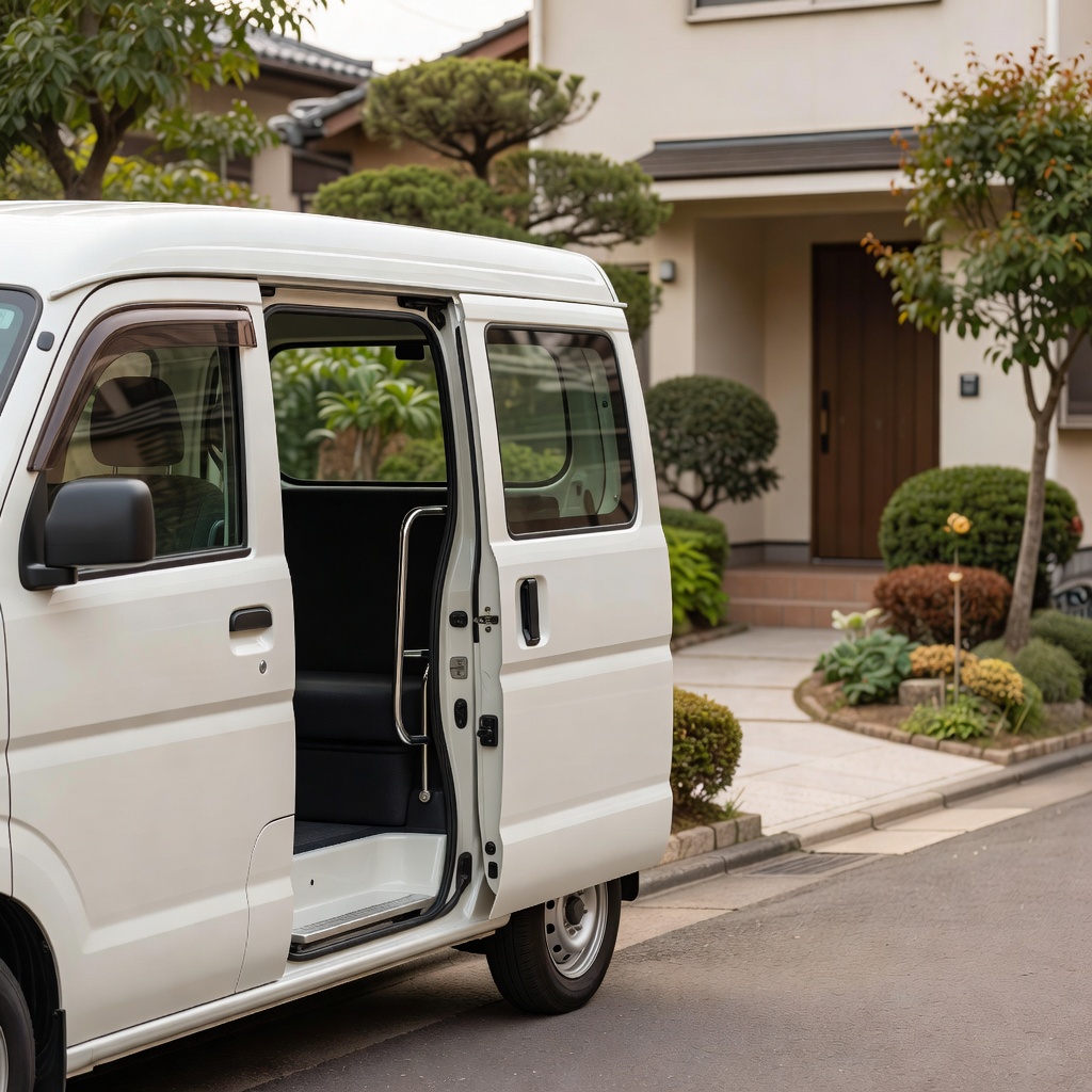 ご自宅までお送りする送迎車。玄関から玄関まで、安全に
