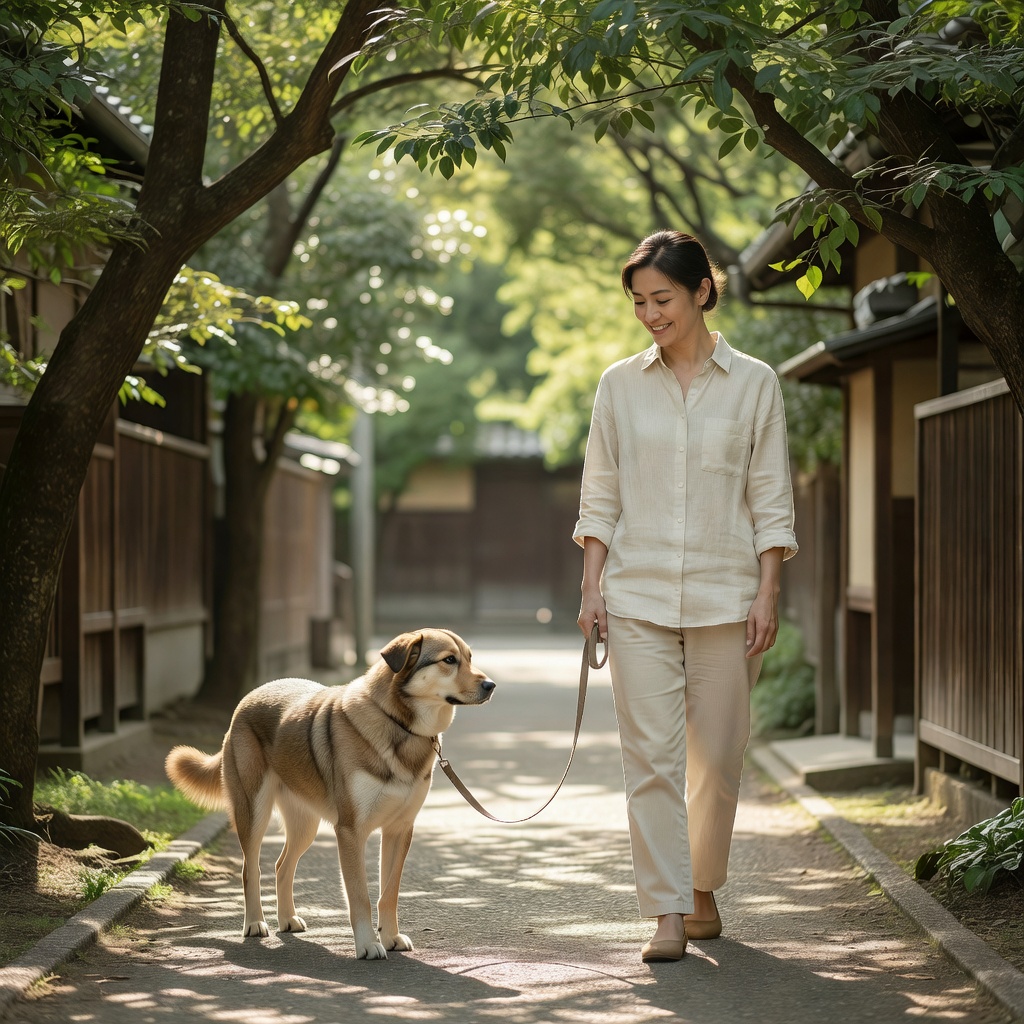 お散歩の引っ張り癖 ー リーダーウォークで、飼い主さんの横を歩けるように。力で引くのではなく、隣にいると良いことがあると教えていきます