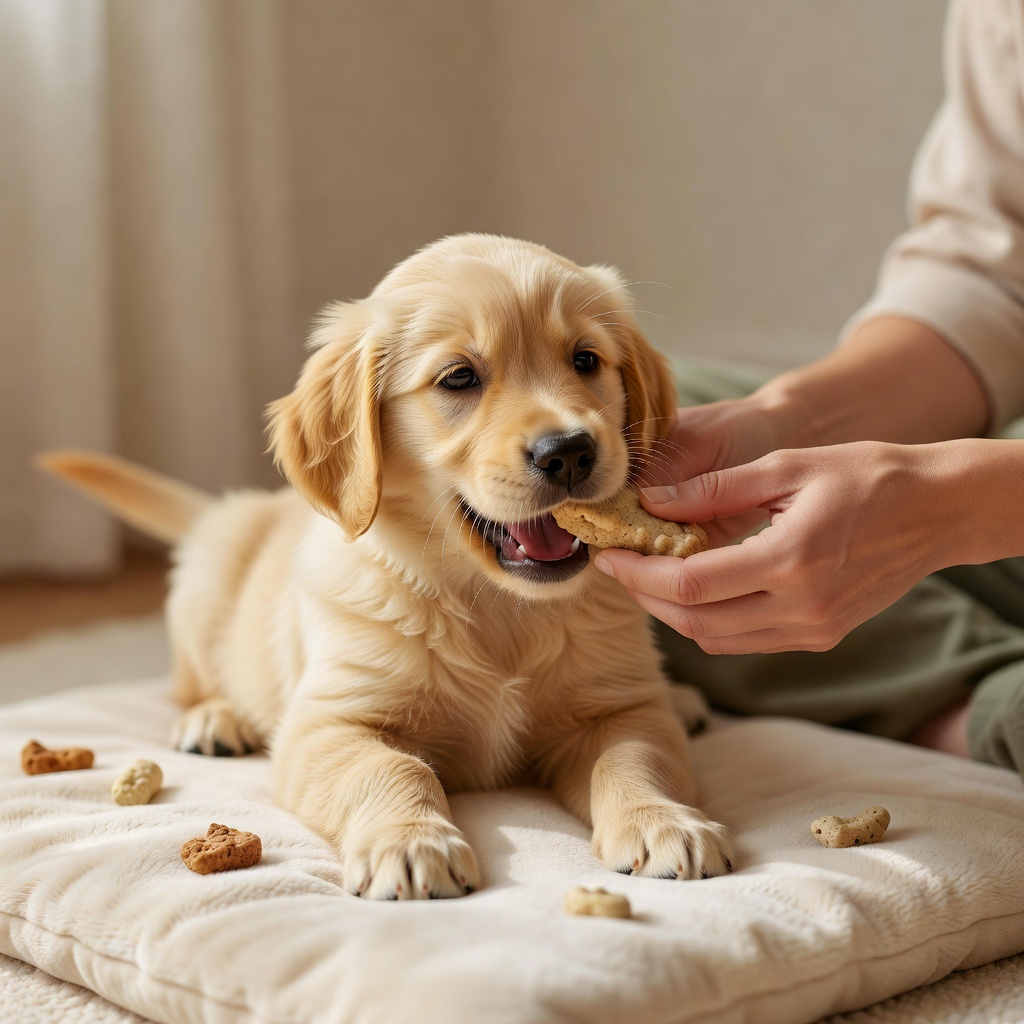 甘噛みトレーニング ー 手を噛むのをやめさせるのではなく、噛んでいいオモチャへ導く。子犬の“噛みたい”を否定せずに切り替えます
