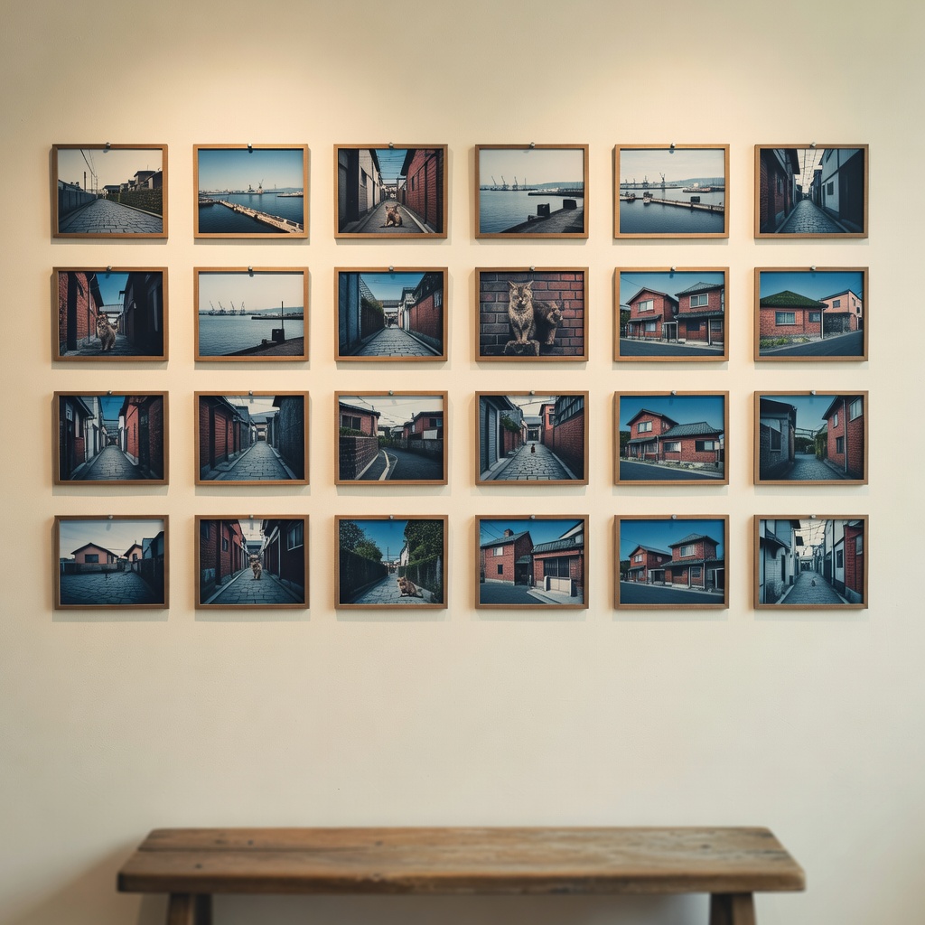 年に二度のミニ写真展。半年に一度、みんなの一枚を小さくプリントして、貸しギャラリーの壁に並べます。値段も順位もつけません。ただ『あなたの見た横浜』を、そっと壁に貼るだけ。はじめて自分の写真を人前に出す人が、毎回います。
