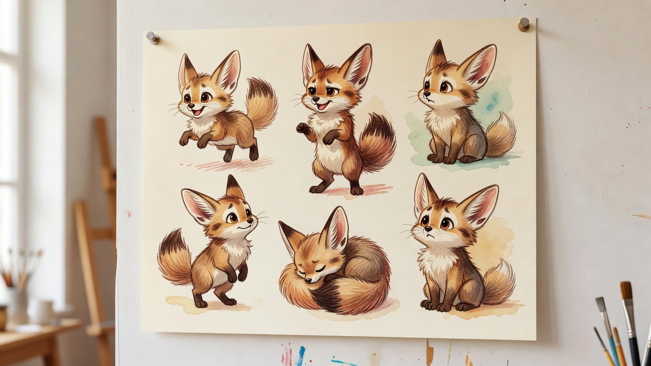 主人公のちいさな動物。表情と歩き方のキャラクター設定