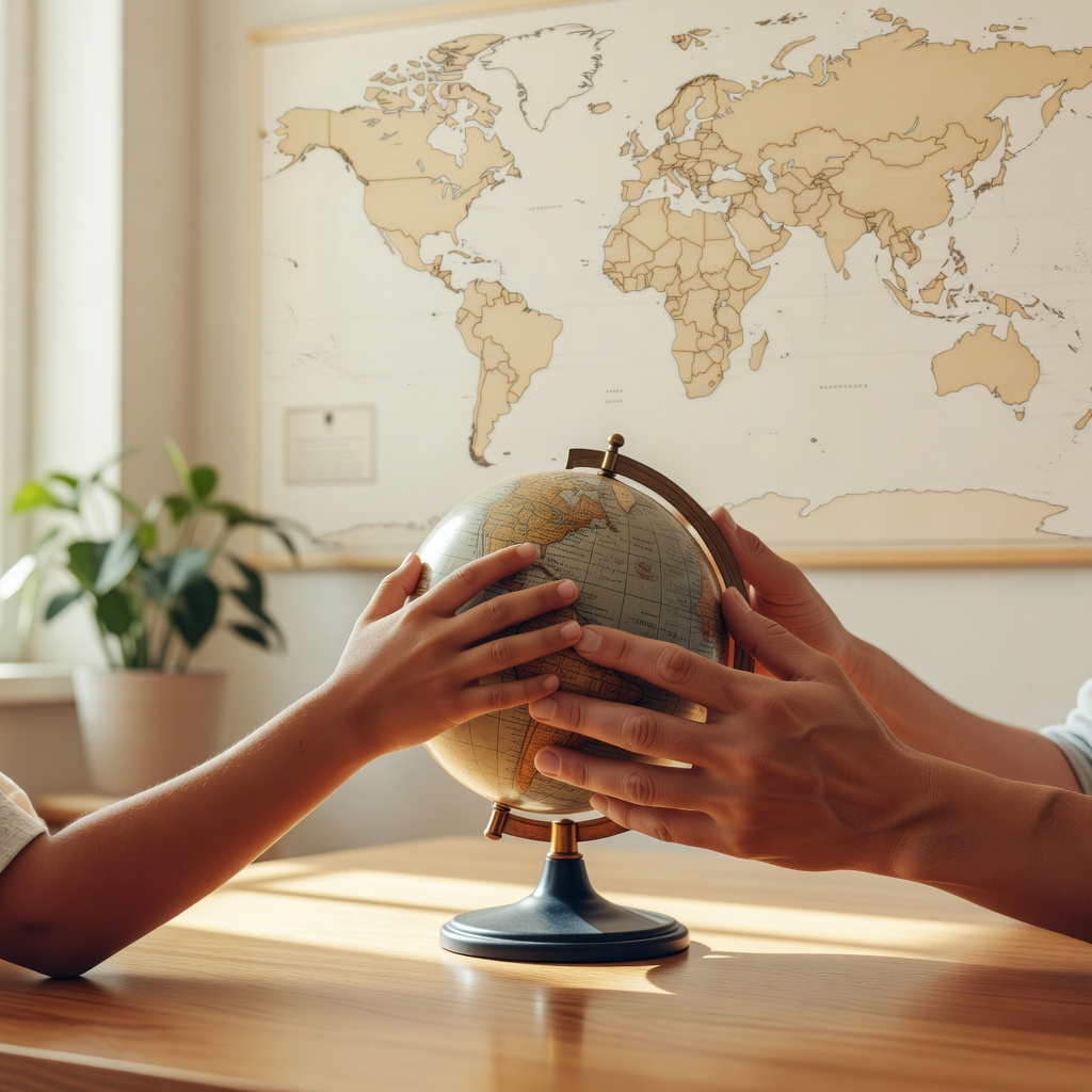 地球儀とワールドマップ ー 「この国では何て言う？」英語の向こうに世界を見せたくて