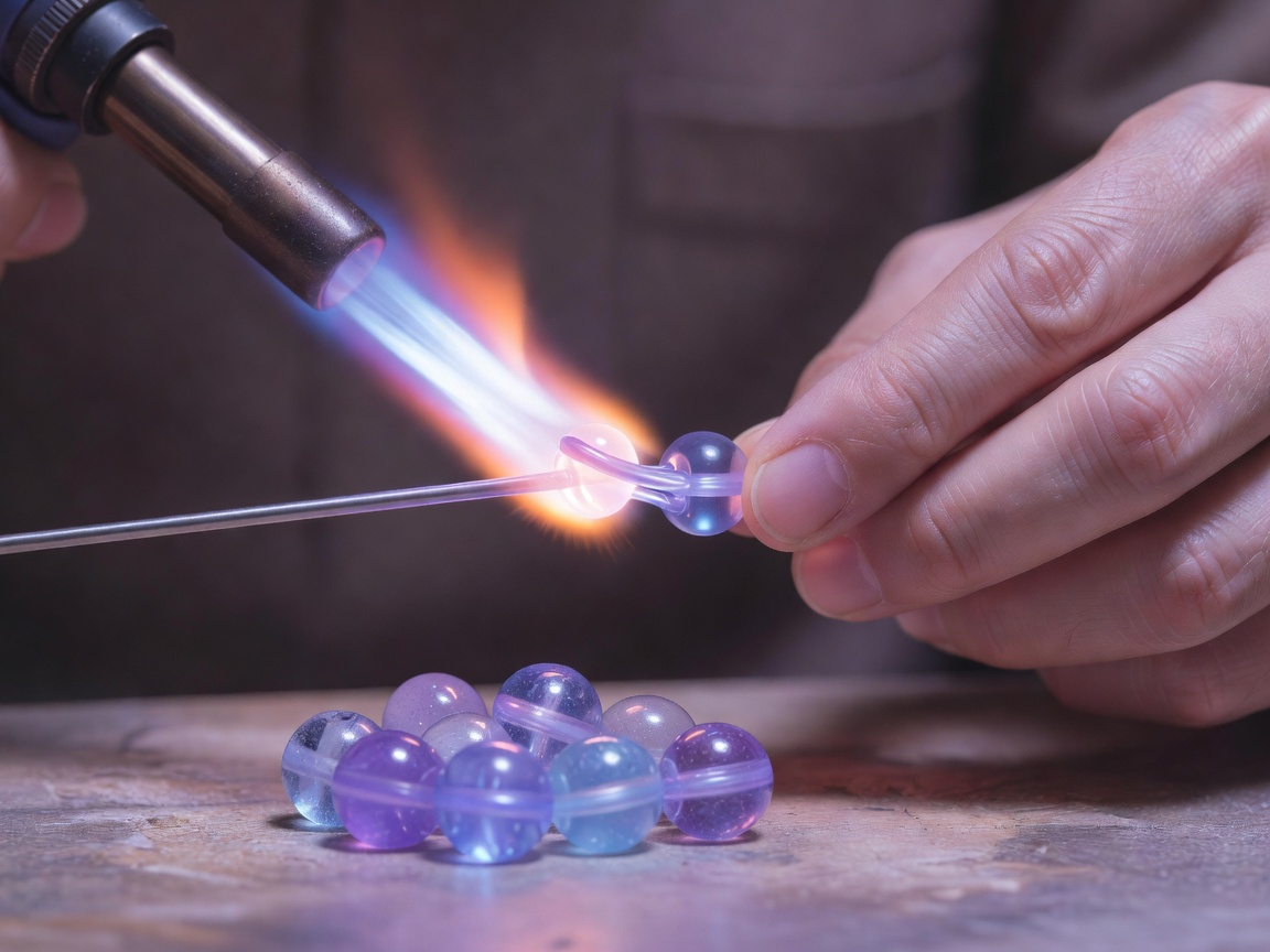 光を透かす吹きガラスの器と冷酒グラスをシリーズで並べた作品カット