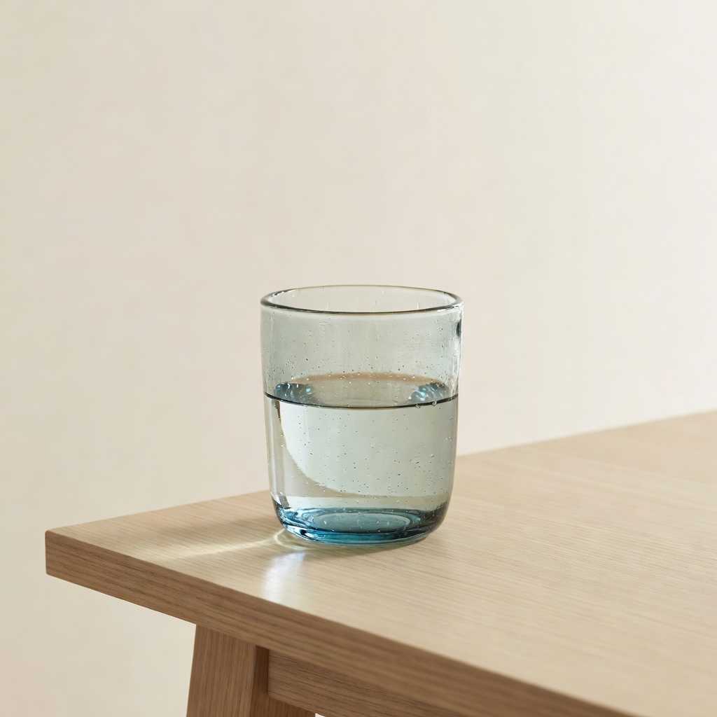 海凪グラス（冷酒・水用）ー 富山湾の朝をうつす淡青のタンブラー