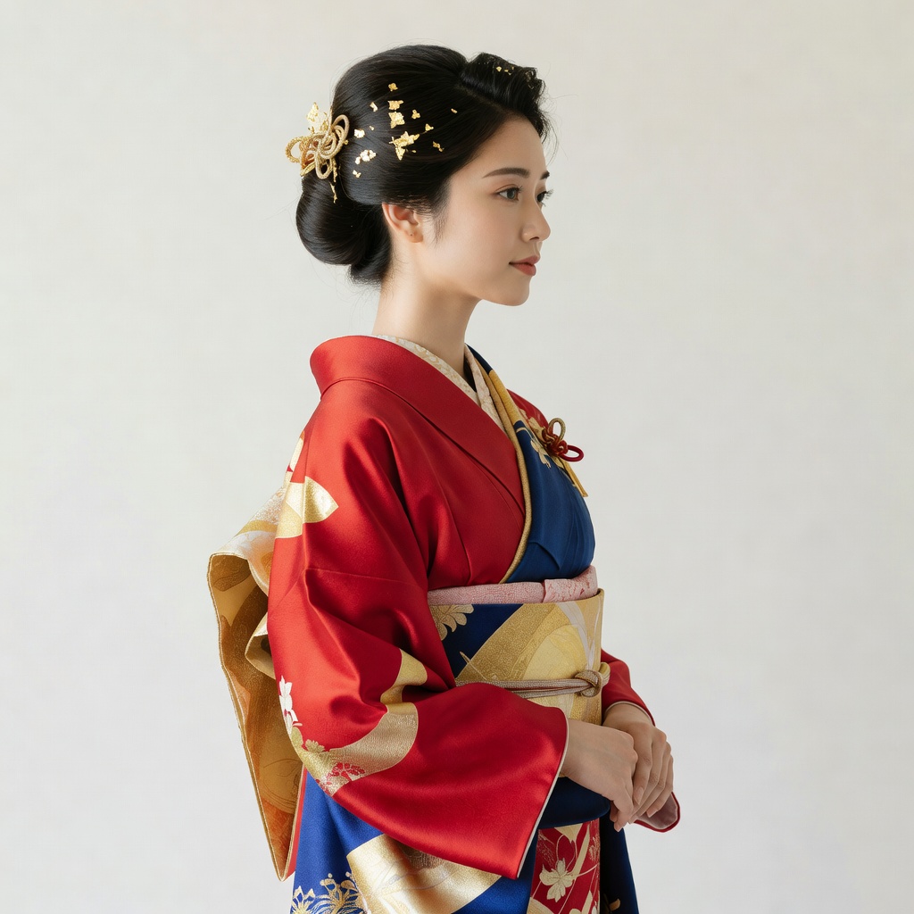 振袖 華やかアップ × 水引・金箔 / 成人式
