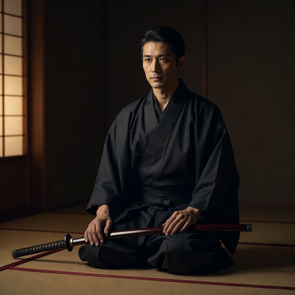 時代劇の所作 ー 着物の裾さばき、刀の重み、畳の上の膝の運び。現代劇とはまったく別の身体を、一から立て直しました