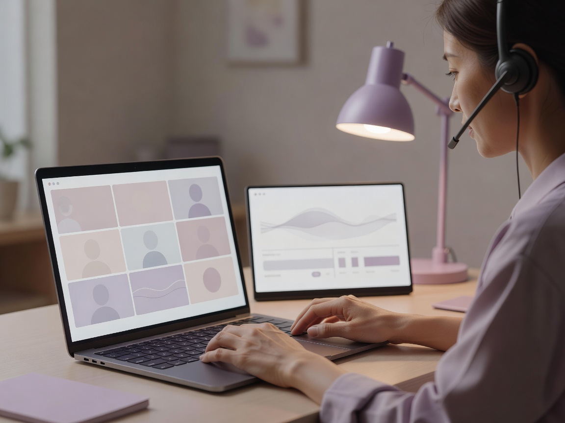 辞書と用語集とCATツールの画面が並ぶ、集中できる翻訳者の静かな仕事机