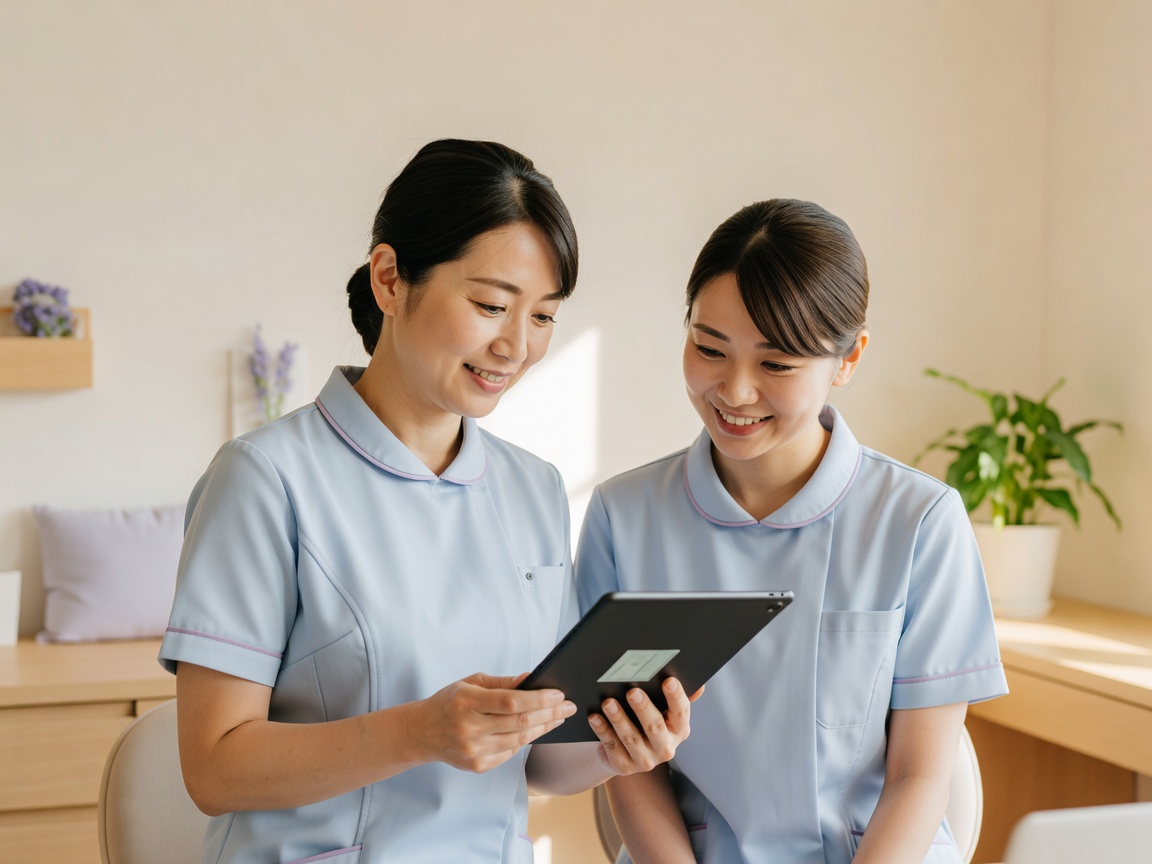 在宅療養者と家族が穏やかに過ごす自宅の居間