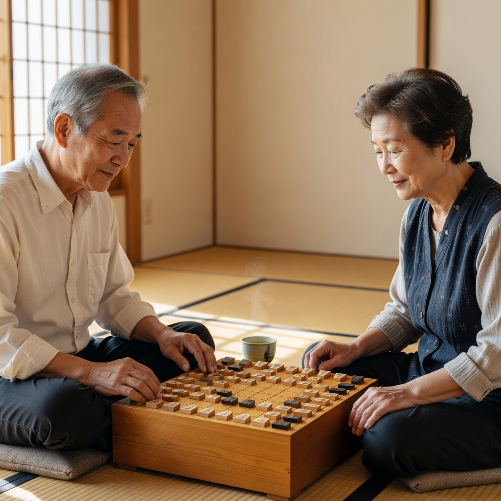 大人・シニアの入門クラス ー 平日の昼と夜。定年後にもう一度、お孫さんと指したくて、認知症予防にと。ルールを忘れていても大丈夫。同じくらいの相手と、和やかに一局ずつ