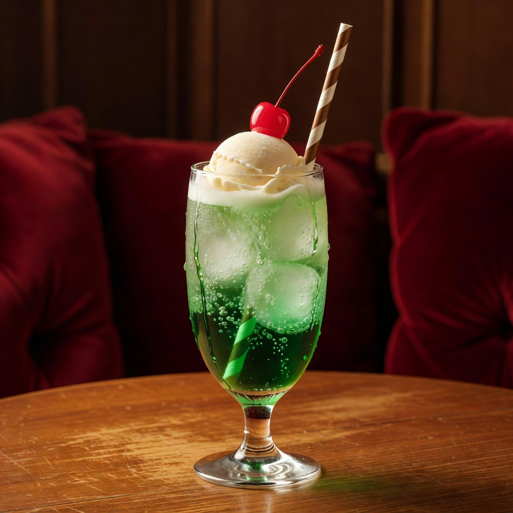 クリームソーダ ー あの緑と、まんまるのバニラ。純喫茶ブームで若い方が写真を撮っていく、いちばんの人気者