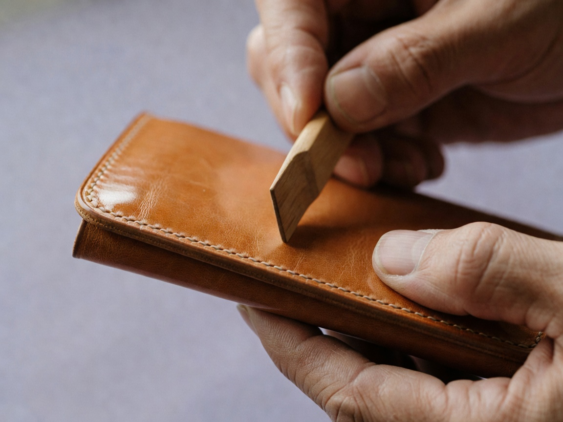 手縫いのサドルステッチで仕立てた栃木レザーの長財布