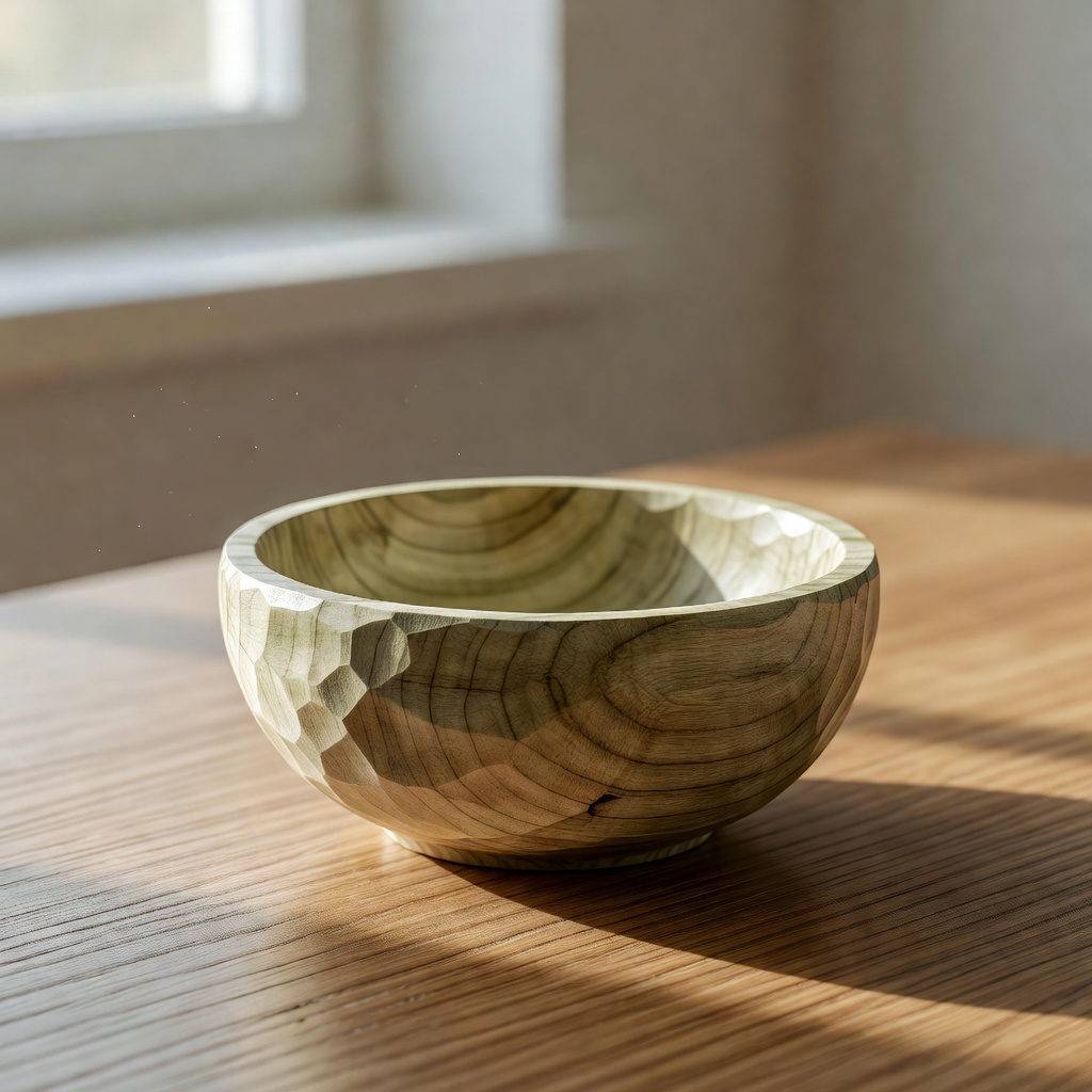 栃の刳りもの小鉢 ー ノミの跡を残した、手のなかにおさまる木の器。