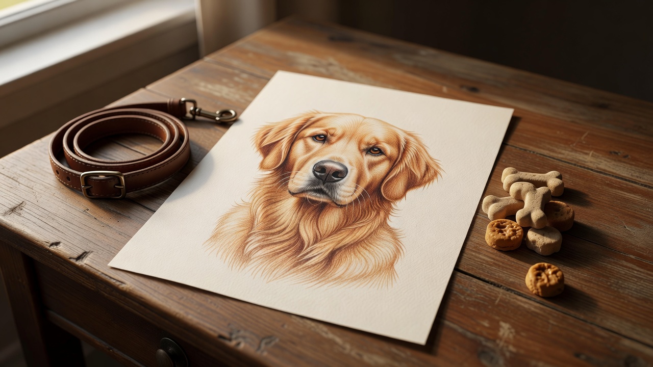 アトリエの机に広がるパステルと描きかけの色紙