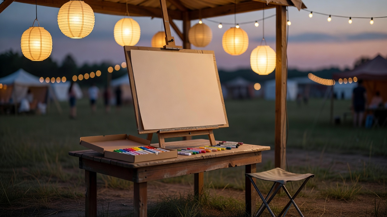 夏祭りのブースにて。目の前で描き上げる、その日その場限りのライブドロー。