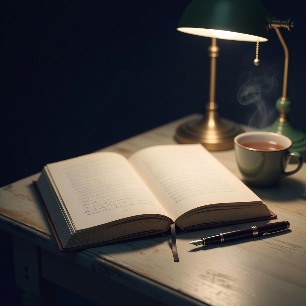 今月の一冊が決まる夜。課題本は月にひとつだけ、と決めています。分厚い名作の月もあれば、二時間で読み切れる随筆の月も。読書灯の下で最初のページをひらくところから、その月のみんなの読書がはじまります。