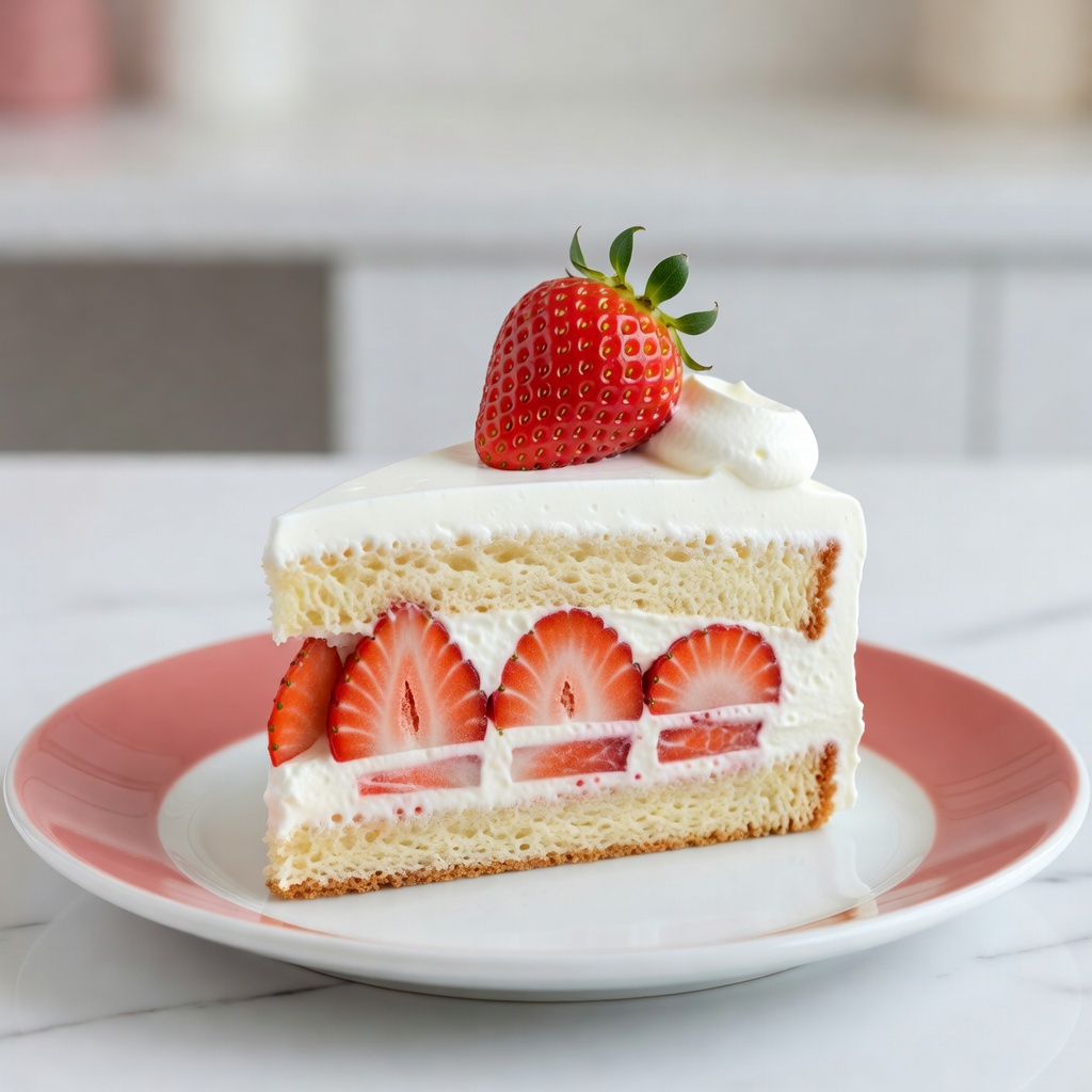 いちごのショートケーキ ー 生クリームは純生。いちごは季節で品種が変わります（12〜4月がいちばん良い顔）