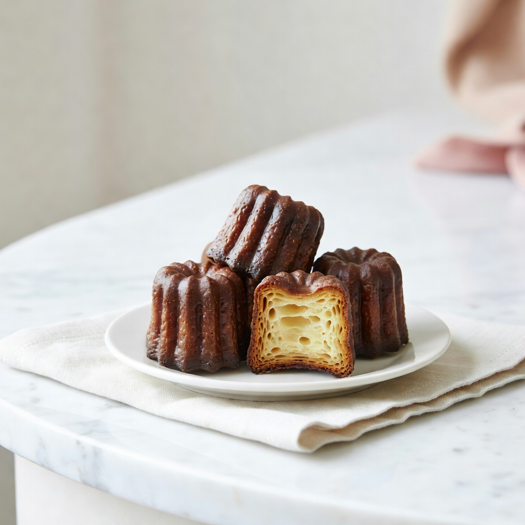 カヌレ ー 外はカリッ、中はもっちり。夕方に焼き上がる日替わりの少量。売り切れご免で並べます