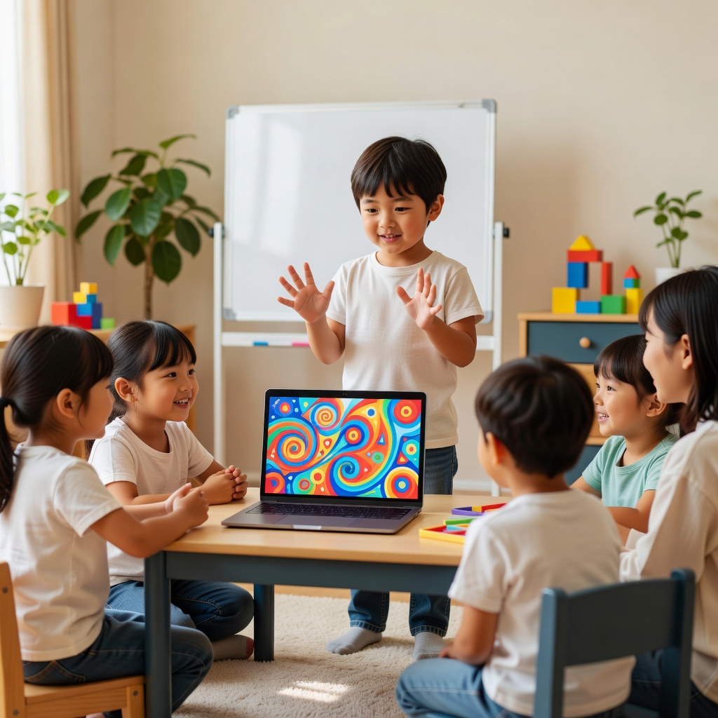 発表会（Show & Tell）ー 自分の作ったゲームを、みんなの前で説明する。“話せた”がいちばんの成長