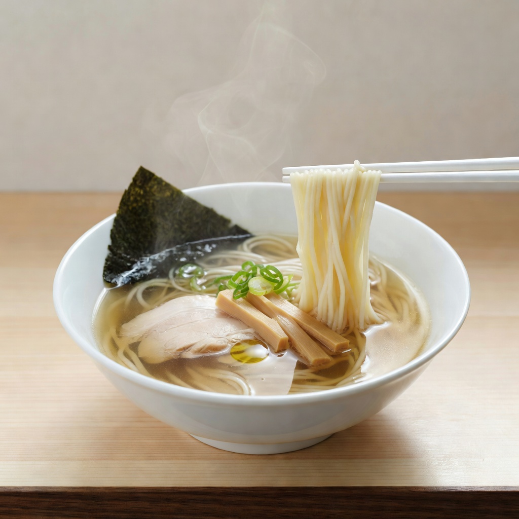 鶏清湯そば（淡麗）ー こってりが重い日に。同じ鶏から澄んだ黄金スープをひいた、あっさりの中華そば