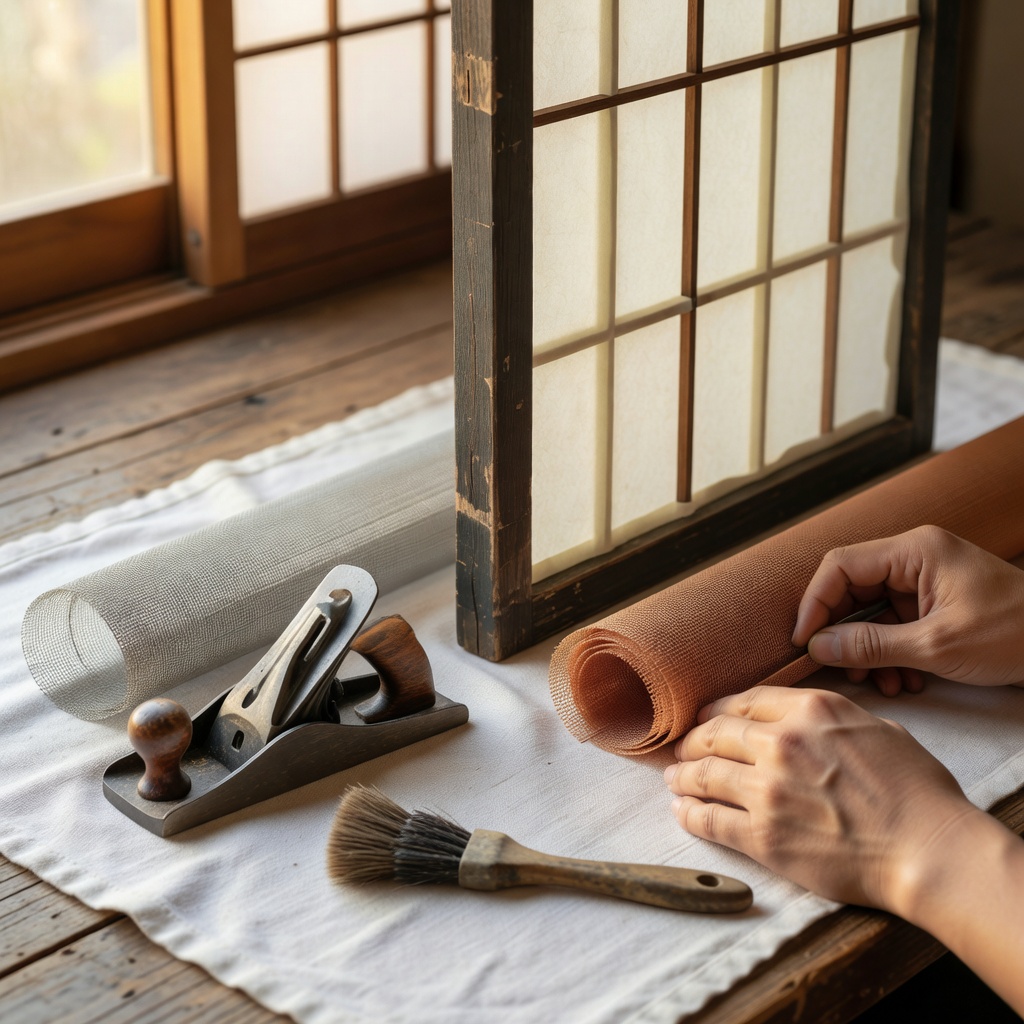 住まいのちょい直し ー 建て付けの悪い襖・網戸の張り替え、隙間風の入るサッシ、外れた雨樋、ぐらつく手すり、鳴る床鳴り。「これくらいで呼んでいいのか」という一つの困りごとこそ、まちの多能工の出番です