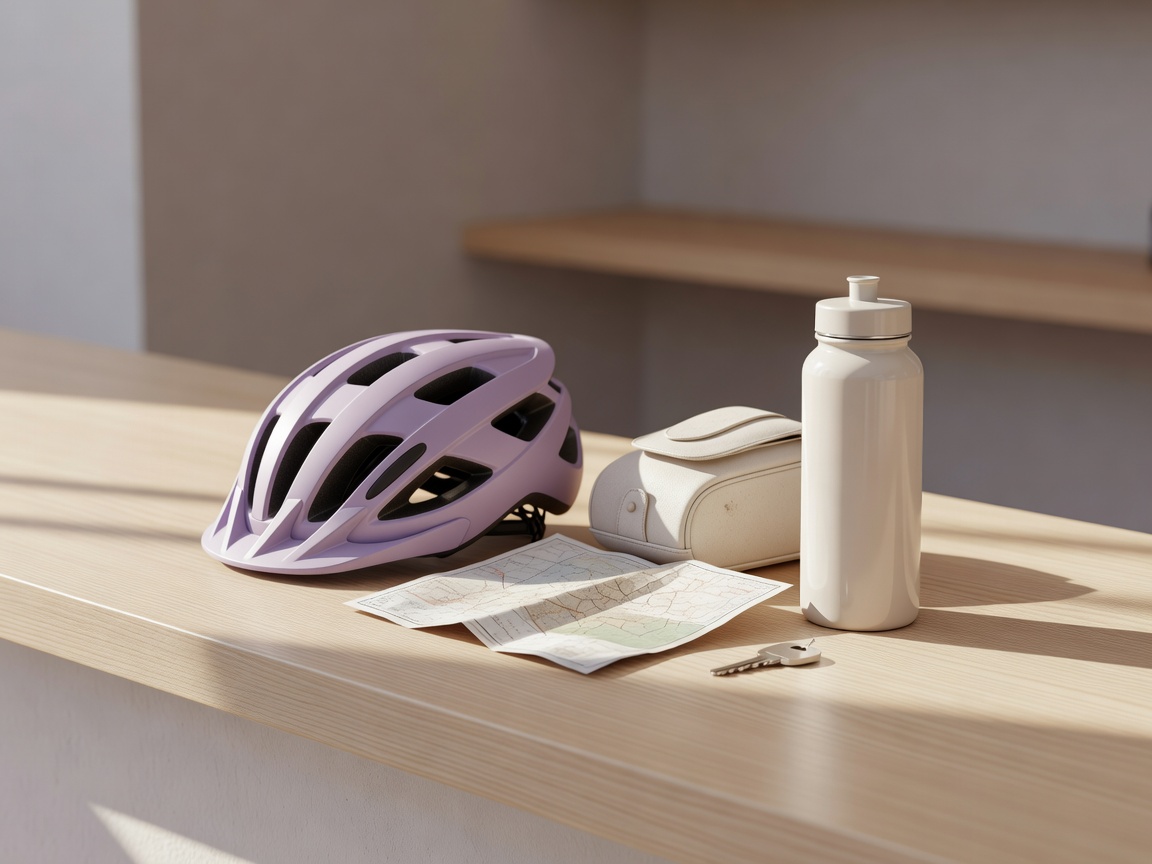 自転車が整然と並ぶ明るいレンタサイクル拠点の店先