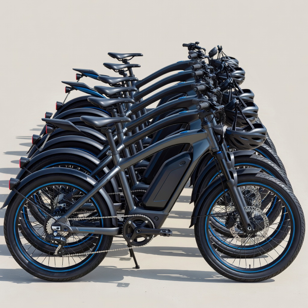 E-BIKEラインナップ ー 毎朝バッテリーとブレーキを点検した電動スポーツバイク。身長140cmの子から180cm超えまで、サイズを合わせてお渡しします
