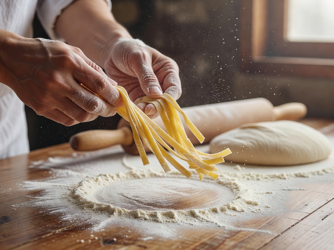 皿の上で仕上げられる季節のディナーコースの一皿