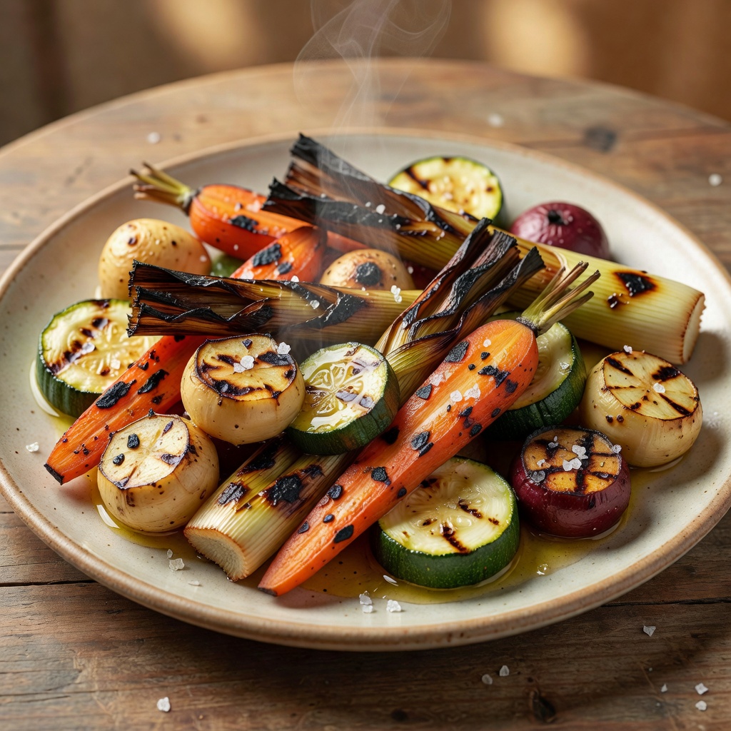 契約農家の朝どれ野菜、薪火のグリル ー 西東京の畑から。素材の甘みだけで食べさせる一皿