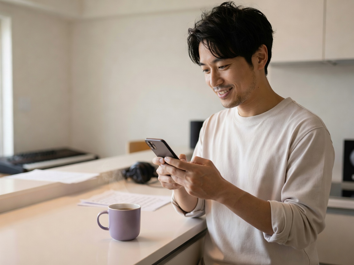 納品した曲が使われ依頼者から届いた感謝のメッセージ画面