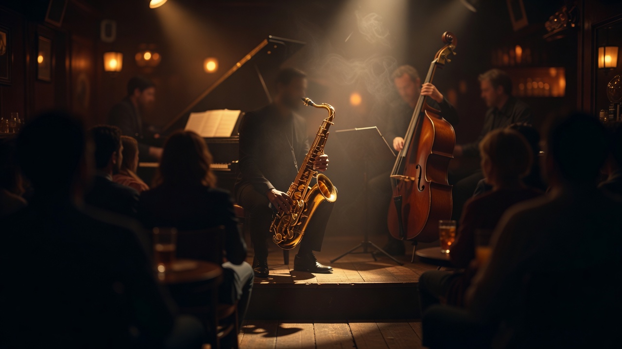 年に一度、目黒のジャズバーを貸し切った発表会。スタンダードを一曲、バンドの伴奏で。