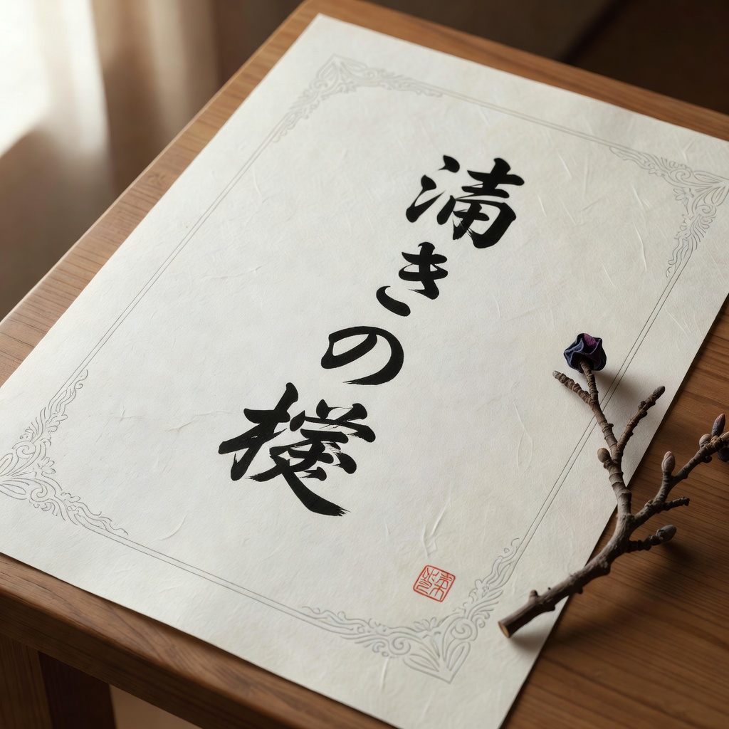 命名書のご依頼。お子さまの名を、和紙に一点物で。