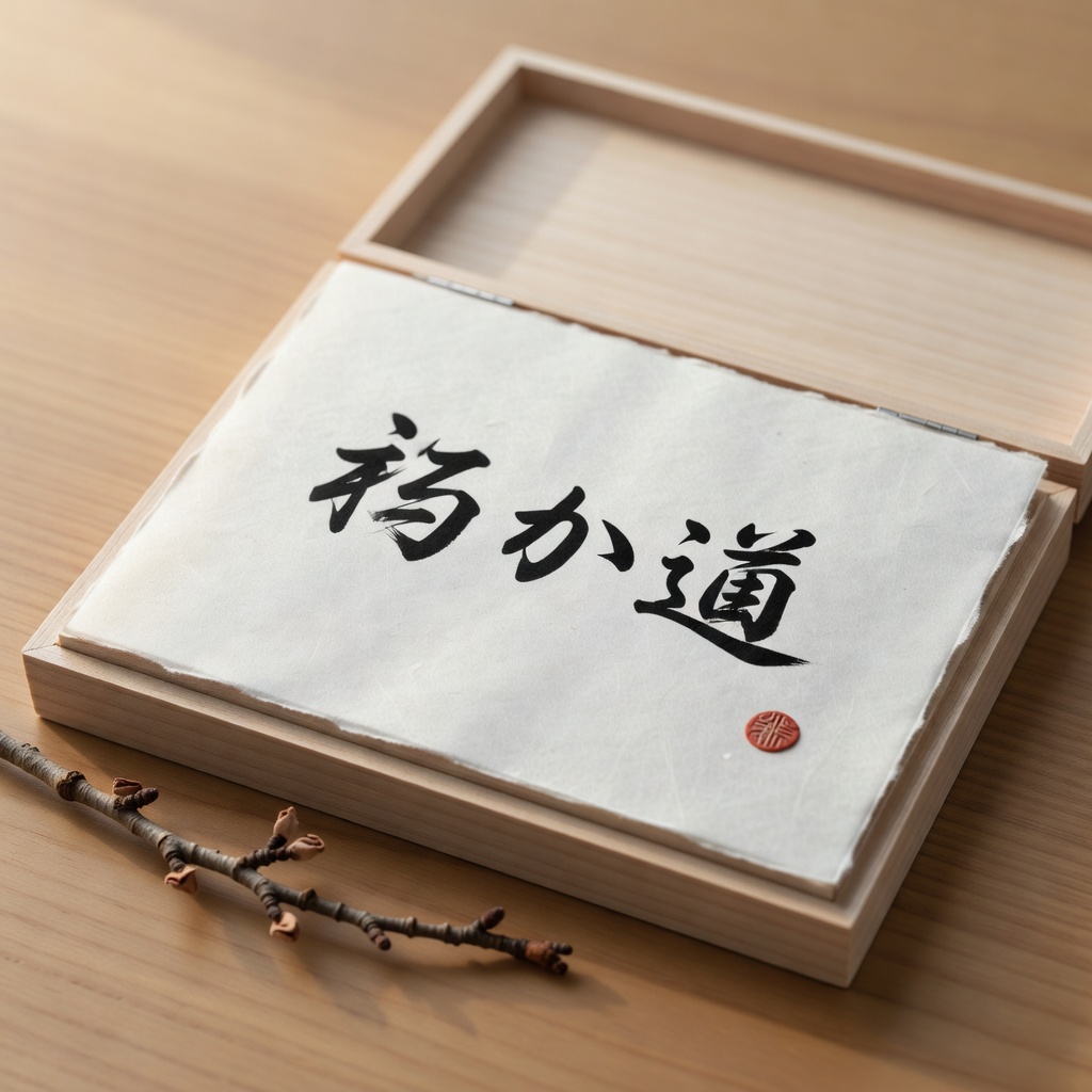 命名書「陽真（はるま）」。生まれた日の朝の光を思いながら、一点物の和紙に。