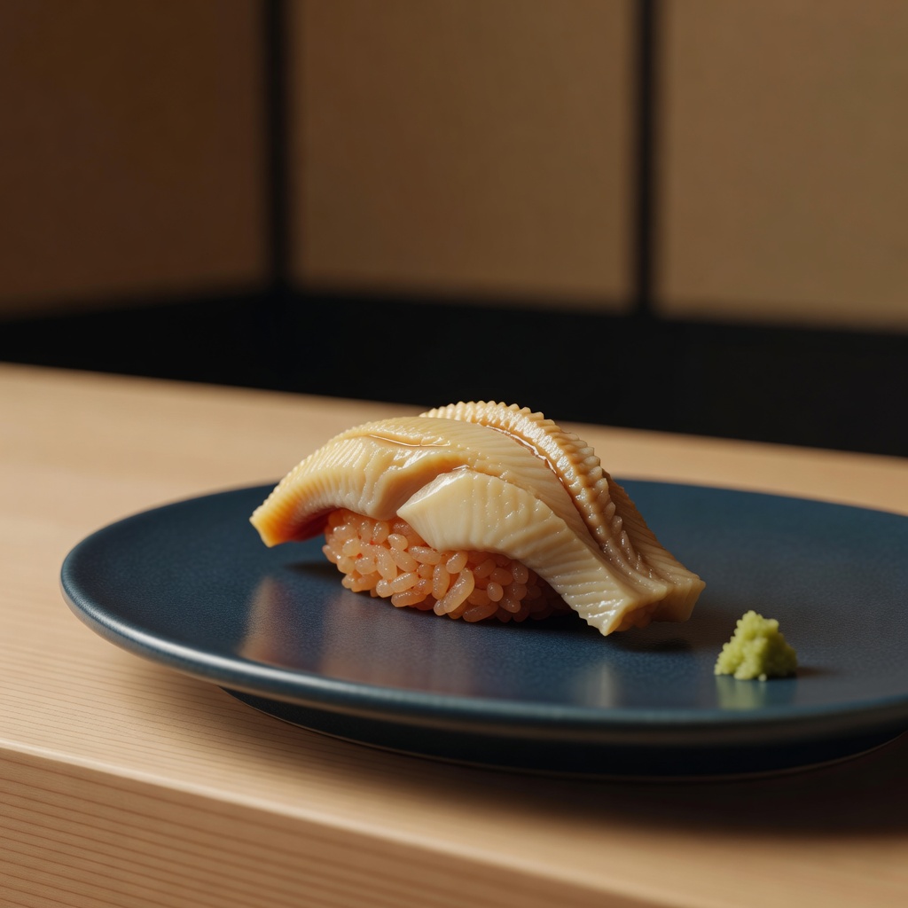煮穴子 ー 対馬の穴子をふっくらと煮上げ、詰めを刷いて。口の中でほどける、当店の看板の一貫