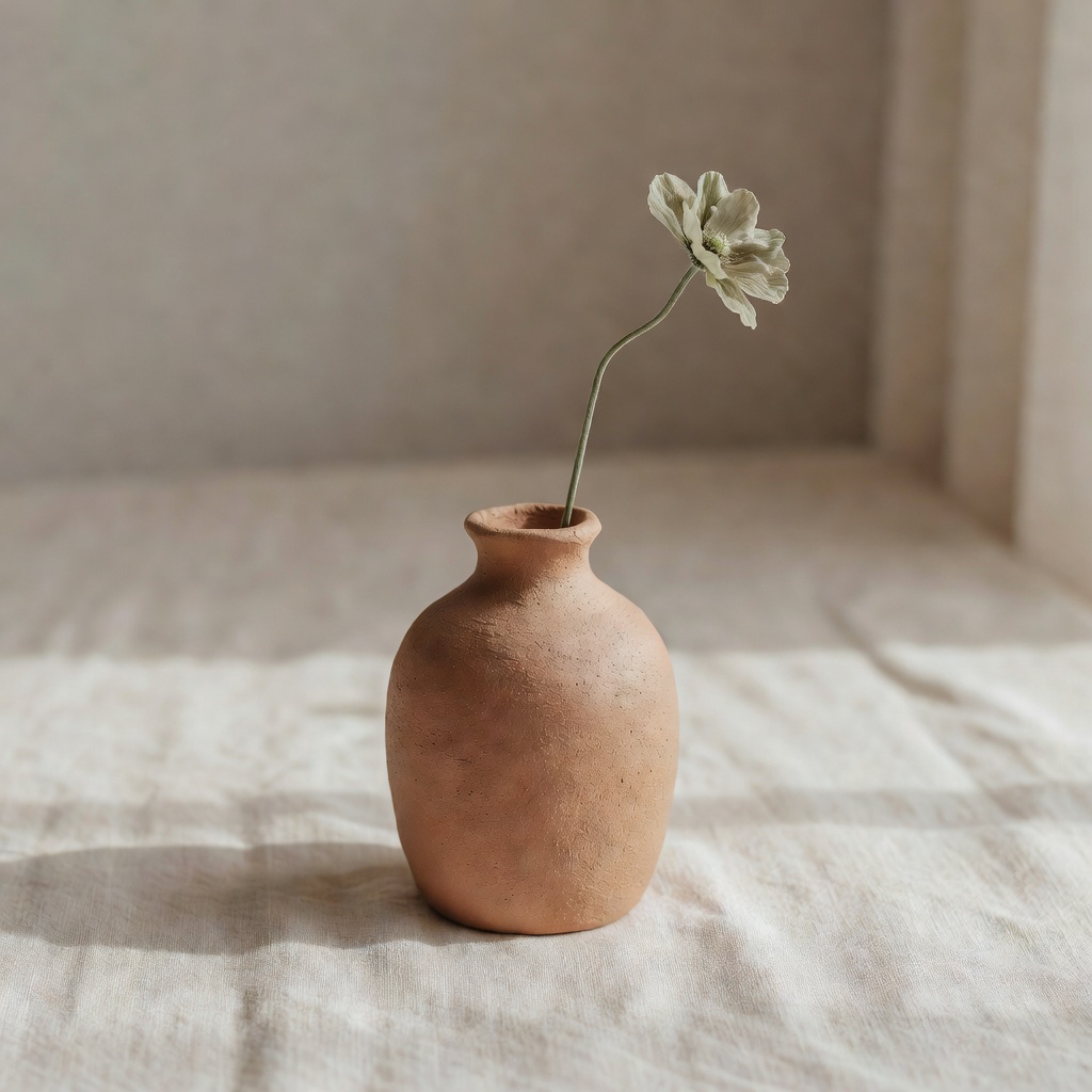 一輪挿し「野の花」ー 摘んだ一輪をそのまま生ける、素焼き肌の小さな花器