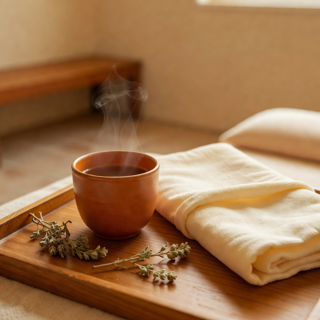 蒸したあとの、あたたかい一杯 ー ノンカフェインの薬草茶で、水分と余韻をゆっくり
